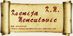 Ksenija Menčulović vizit kartica